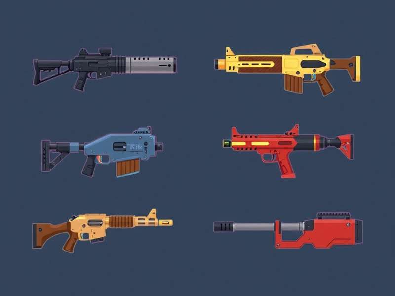 Diverse weapon arsenal in Pixel Battle Zone X Pixel Battle Zone X Weapons